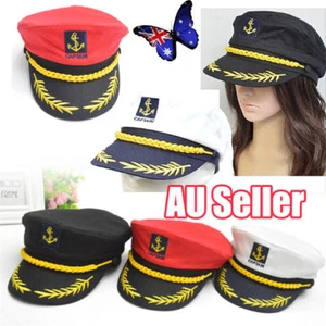 Adults Outdoor Cotton Sailor Ship Boat Captain Hat Navy Marins Admiral Cap TK - Picture 1 of 7
