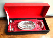 Elegante set sale e pepe in argento e cristallo, Stancampiano PA '50/'60