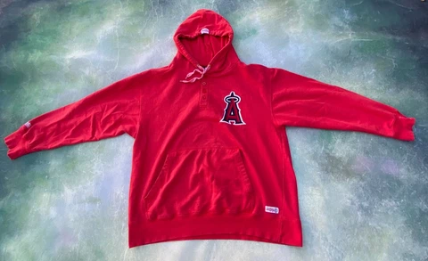 Vintage Stitches MLB Anaheim Angeles Pull Over Hoodie Jacket Size Large Cover