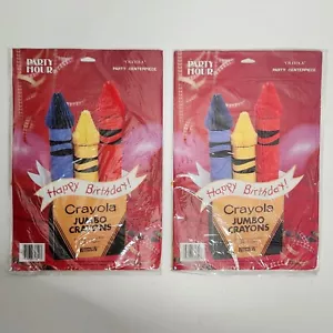 Centrotavola NOS Paper Art Crayola Party Pastelli Buon Compleanno Vintage - Foto 1 di 9
