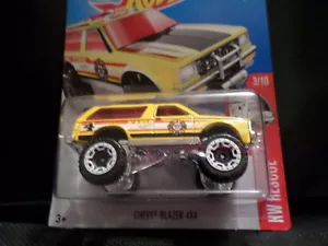 HW HOT WHEELS 2016 HW RESCUE #3/10 CHEVY BLAZER 4x4 HOTWHEELS YELLOW VHTF - Picture 1 of 1