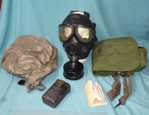 1992 US Army Military M40 Gas Mask Medium & Hood US Carrier nsn4240-01 399-3349 - Picture 1 of 22