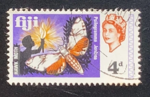 Fiji 1968 QEII 4d Hawk Moth - Fine Used Cover