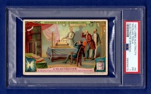 PSA 1 NIKOLA TESLA 1907 LIEBIG Electricity Card #6 FRENCH