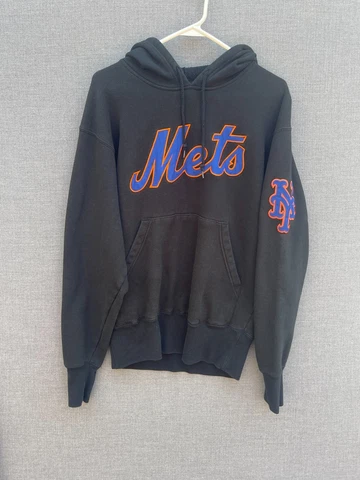 New York Mets Men's Hoodie Medium Black Sweatshirt Majestic Baseball MLB Cover