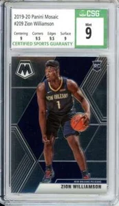 2019-20 Panini Mosaic Zion Williamson RC #209 CSG 9 MINT Pelicans - Bild 1 von 2