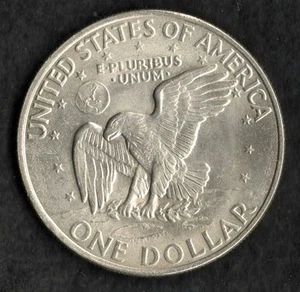 USA Eisenhower Clad Dollar $1 Coin, Eagle on Moon for magic tricks etc (1970's) - Picture 1 of 3