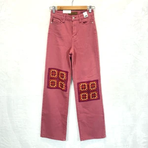 Judy Blue Jeans High-Waisted Crochet Patchwork Knee Pink Sz 3/26 NEW NWT - Picture 1 of 8