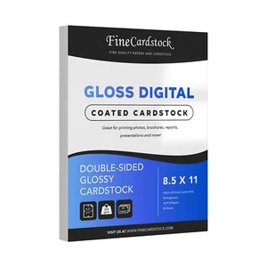 Extra Thick Glossy Cardstock (C2S) Gloss – 16 Pt (350gsm) – 8.5 x 11 – 50-Sheet - Picture 1 of 6