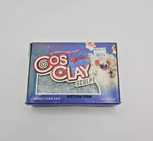M00490 MOREZMORE 1 lb Cosclay Sculpt GREY MEDIUM FIRM Flexible Polymer Clay - Picture 1 of 8
