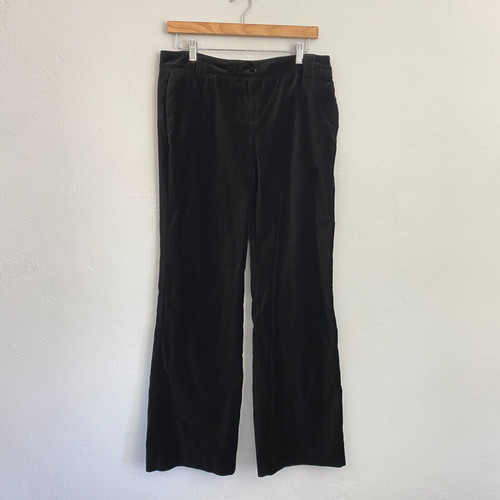 Burberry pantalone velluto pantalone donna taglia 10 nero gamba larga