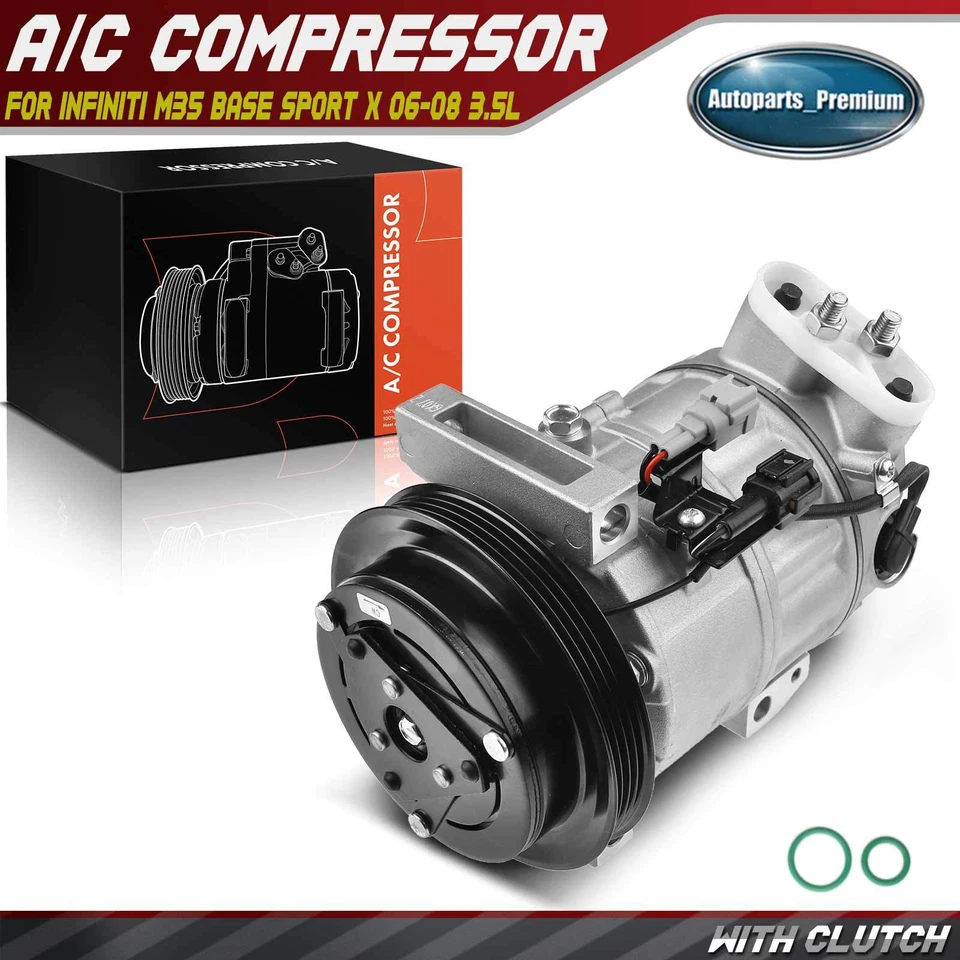 Compresor de aire acondicionado con polea de 4 ranuras para Infiniti M35 2006 2007 2008 V6 3,5 L Foto 1 de 4