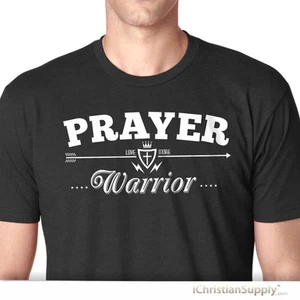 PRAYER WARRIOR Herren christliches T-Shirt Geschenk Tee Krieg Gott Jesus Bibel Kirche Zimmer - Bild 1 von 1