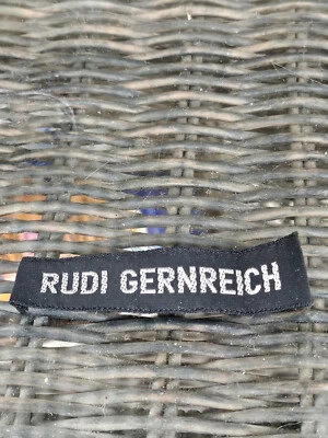 RARO Antigo 1960 Original RUDI GERNREICH Somente Etiqueta de Designer - Imagem 1 de 4