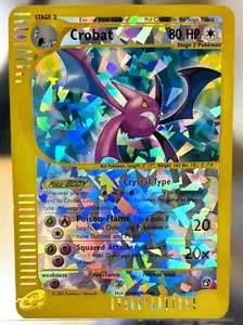 2003 Pokemon CRYSTAL CROBAT Skyridge REVERSE HOLO Rare JUMBO TOPPER Card 10/12 - Picture 1 of 5