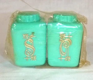 Nuevo de Colección Años 50 Par Lustro Ware Salero y Pimentero Aqua Turquesa - Imagen 1 de 5