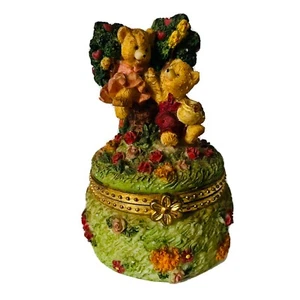 Bears & Birds In Apple Tree Trinket Box - Picture 1 of 5