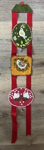 Vintage Handmade 3 Tiered Christmas Wall Hanging, 44” Long - Picture 1 of 7