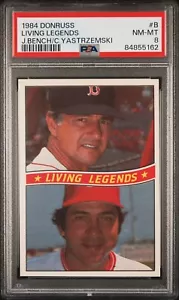 1984 Donruss #B J.BENCH/C.YASTRZEMSKI LIVING LEGENDS PSA 8 sb 9 + FREE SHIPPING! - Picture 1 of 6