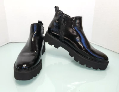 Franco Sarto L-Balinbooty side zip lug sole ankle boots black Sz 9 M - Image 1 of 4