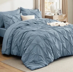 Bedsure Twin Comforter Set – Soft & Cozy Blue Bedding for Kids or Teens - Picture 1 of 8