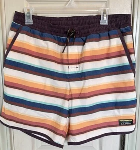 L.L. Bean Mens Med Multicolored Striped Lined Swim Shorts With Pockets - Picture 1 of 4