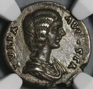 196 NGC XF Julia Domna Denar Roman Empire Laetitia Pedigree (21041302C) - Bild 1 von 6