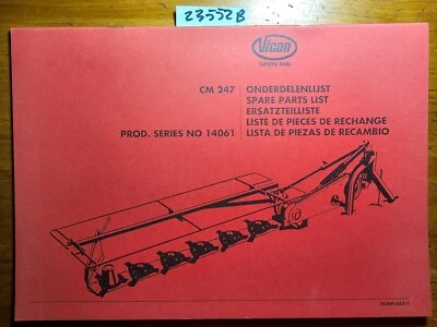 Vicon Greenland CM247 Series 14061 Disc Mower Parts Manual 70.009.057/1 - Image 1 of 4