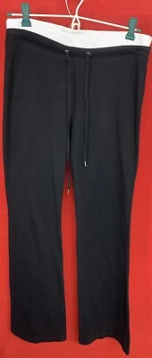 Pantalones deportivos acampanados G. W. para mujer - talla M - negros con cintura blanca Foto 1 de 4
