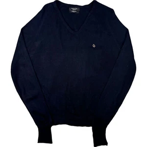 Christian Dior Monsieur Men's V-Neck Knit Sweater Jumper Black Size Large VTG - Picture 1 of 7