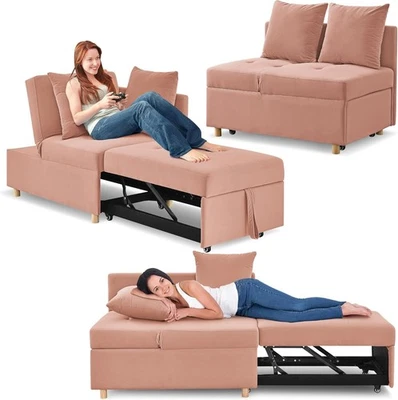 Sofá cama convertible 3 en 1 silla cama futón sofá cama extraíble con nido Foto 1 de 4