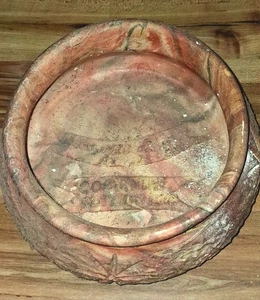 Comanche Keramik 7" orange braun Wirbel Sukkulenten Kaktus Übertopf Topf Schale Vintage - Bild 1 von 4