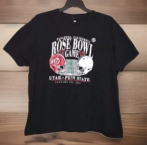 Fanatics -Black NCAA 2023 Rose Bowl Tee Utah vs. Penn State - Men's Size 2XL - Picture 1 of 2