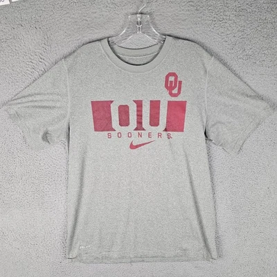 Oklahoma Sooners T-Shirt Mens Large Heather Nike Dri-Fit NCAA Football Sports - Image 1 of 4