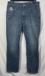 Cinch Men's Relaxed Fit White Label Distressed Denim Blue Jeans Rodeo Cowboy USA - Picture 1 of 13