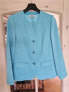 "Merkel" Leinen Blazer, AZ Modell, Gr. 44, türkis - Bild 1 von 5