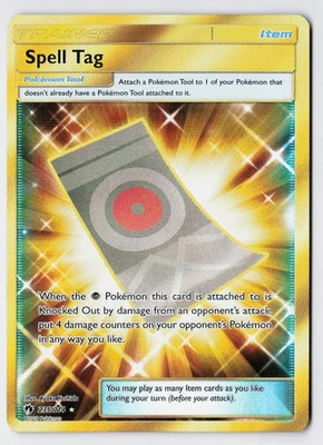 Spell Tag (Secret) 235/214 - Pokemon SM Lost Thunder Gold Rare Full Holo Foil NM - Image 1 of 2