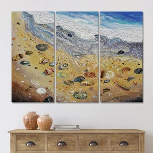 Designart "Seashells On The Beach" Nautical & Coastal Canvas Wall Art Print - Picture 1 of 10