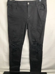 Jegging elástico de mezclilla negro American Eagle para mujer talla 16 usado en excelente estado - Imagen 1 de 18