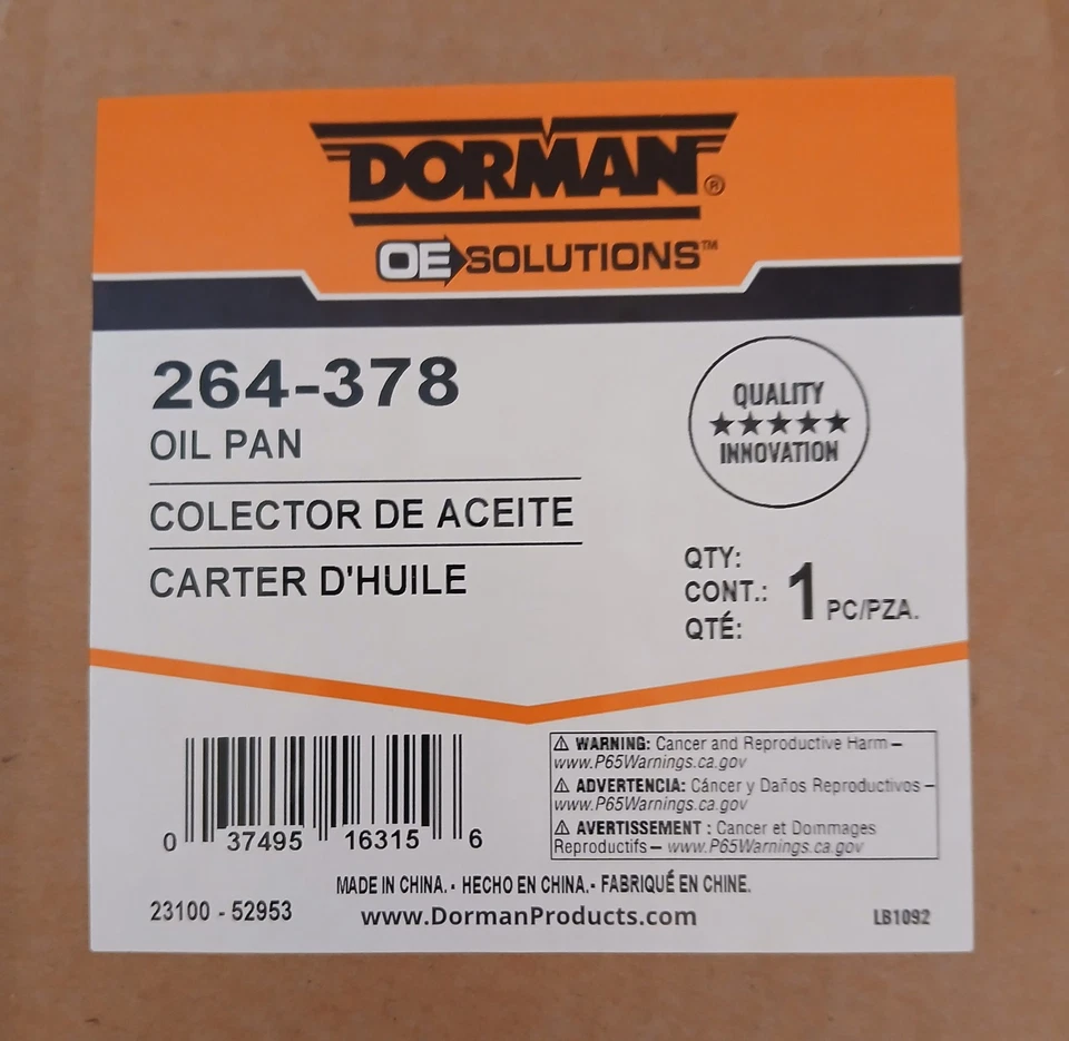 Pan de aceite del motor Dorman 264-378 Buick Encore Chevrolet Cruze Sonic Trax Foto 1 de 4