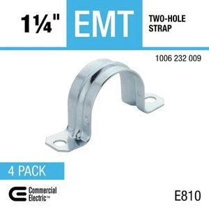 Four Pack 1-1/4" EMT Two Hole Strap Brand New - Picture 1 of 1