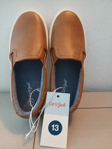 Target Cat & Jack Brown Big Boy Enzo Slip-On Sneaker Shoes Sz 13 New - Picture 1 of 8
