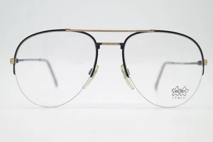 Vintage Brille LUXOTTICA 1061 T 51 Schwarz Gold Halbrand Brillengestell - Bild 1 von 6