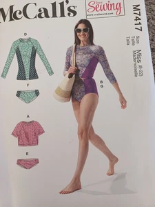 27125 *MCCALLS SEWING PATTERN NO. M 7417 SWIMWEAR MISS. 8 - 22 FREE POST - Picture 1 of 3