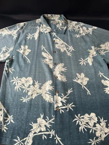Tommy Bahama Herren Gr. XL 100% Seide Blumen Tribal Hawaiihemd - Bild 1 von 3