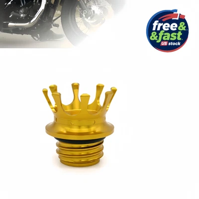 Gold RH Thread Flush Mount Gas Cap for Harley Davidson 1992-2017 Dyna Softail XL Foto 1 de 4