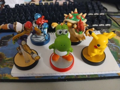 Nintendo Amiibo Lot of 5 Yoshi Pikachu Samus Bowser Captain Falcon - Image 1 of 4
