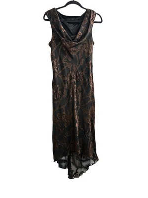 Vestido Midi Vintage Terciopelo Burnout Capucha Cuello Cuentas Capricho Y2K Hada Talla L Foto 1 de 4