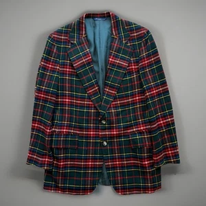 Vintage Polo Ralph Lauren Wool Blazer Large Multicolor Plaid 80s New York RRL - Picture 1 of 12
