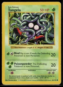 Tangela 66/102 Shadowless Base Set Vintage 1999 WOTC Pokemon Card HP - Picture 1 of 2